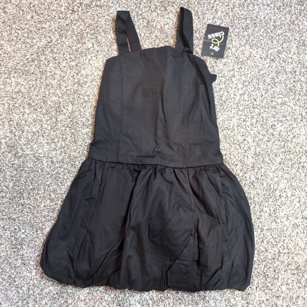 NEW Art Class Dress Girls Small 6/7 Black Bubble Hem Sleeveless Party Cotton